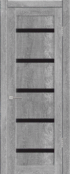Дверь АГАТА 05-1 ПВХ Грей стекло черное ДПО 90